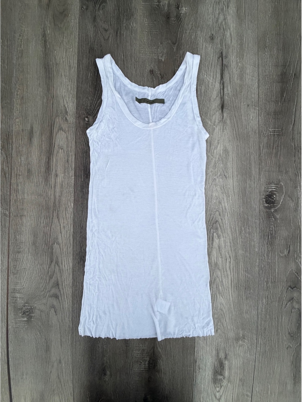 Enza Costa white ribbed scoop neck tank top size L